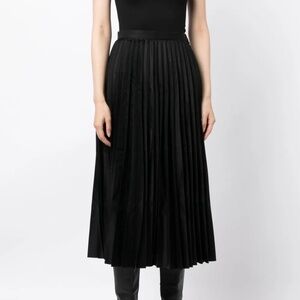 JUNYA WATANABE Shiny Pleated Black Skirt - Mid-length, high-waisted